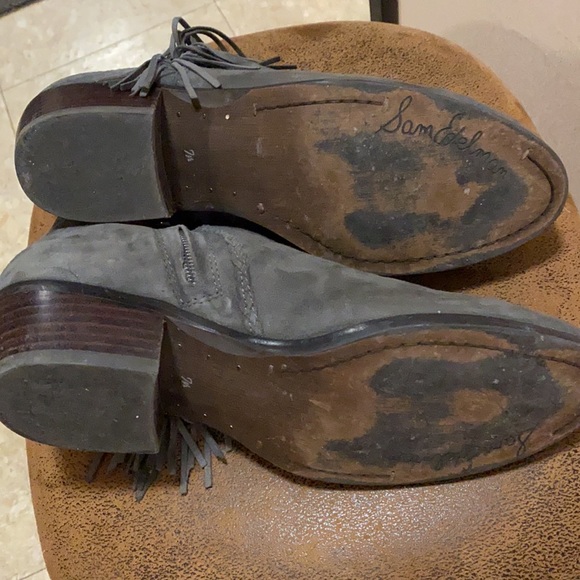 Sam Edelman Gray Suede Paige Booties - Picture 5 of 8